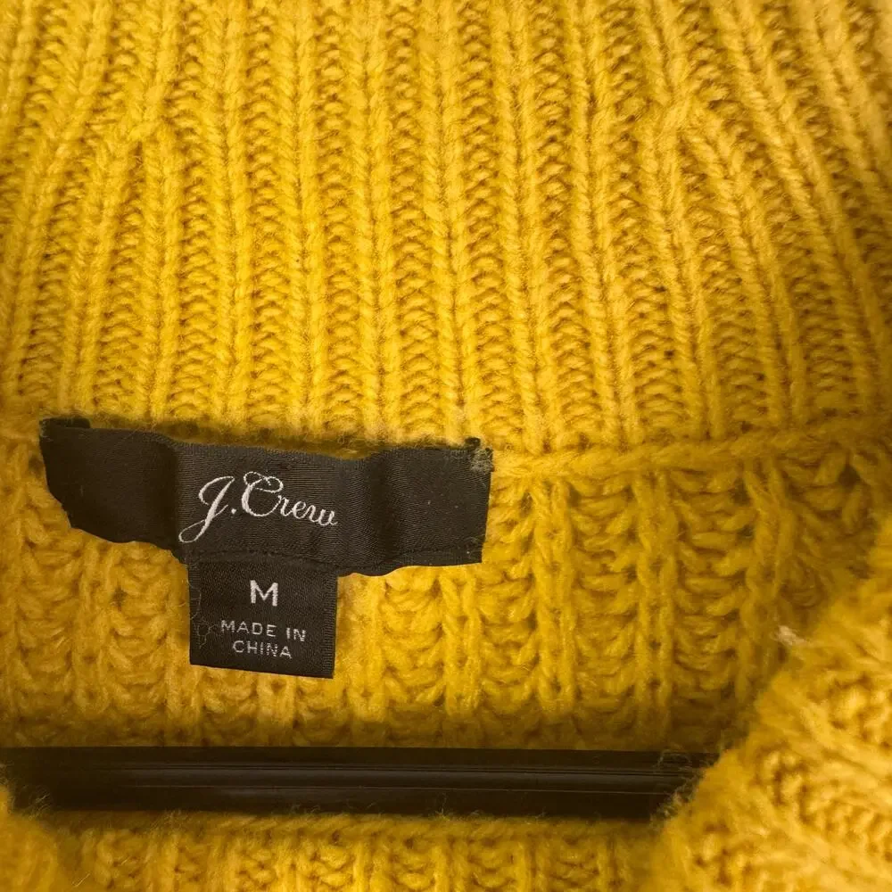 J. Crew Women Azra Cable Knit Pullover Crewneck Raglan Sleeve‎ Classic Medium
